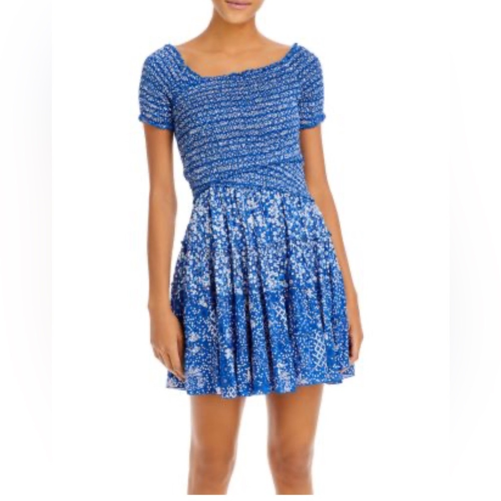 Poupette St. Barth Soledad Smocked Mini Dress M